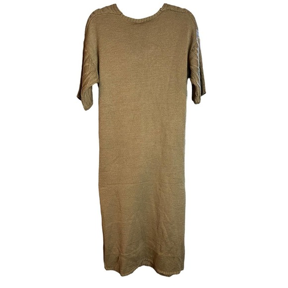 Two Very J Short Sleeve V Neck Cable Knit Sweater Dress - Picture 5 of 15